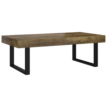 Tavolino Salotto Marrone Scuro e Nero 120x60x40 cm MDF e Ferro | homemem39