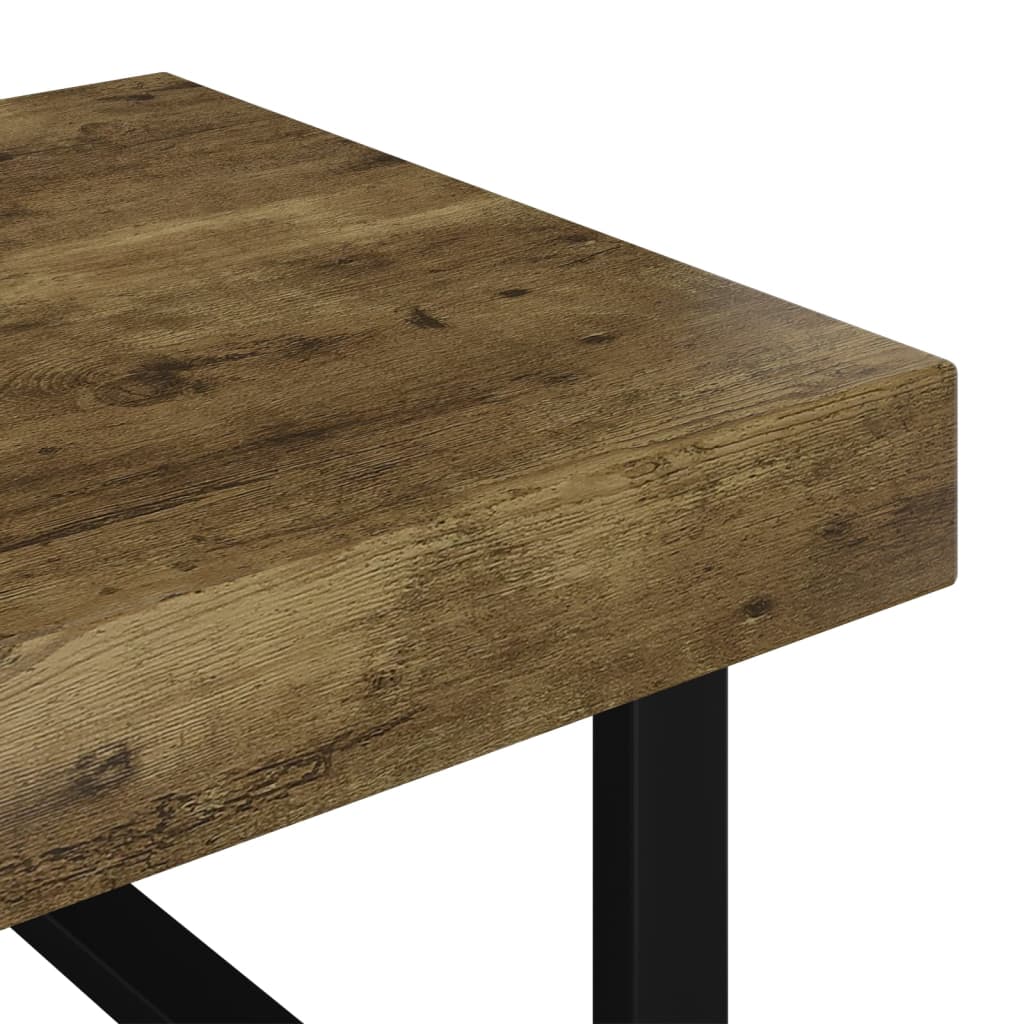 Tavolino Salotto Marrone Scuro e Nero 120x60x40 cm MDF e Ferro | homemem39