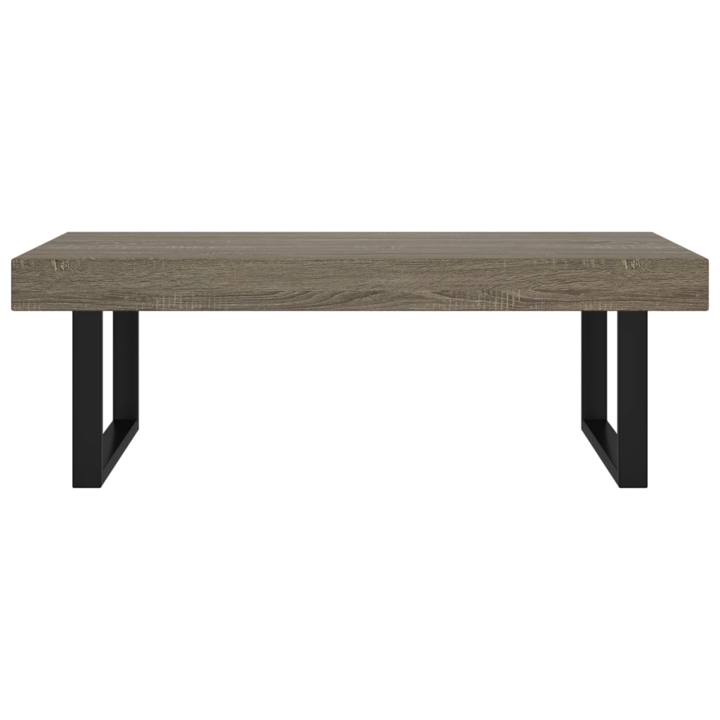 Tavolino da Salotto Grigio e Nero 120x60x40 cm in MDF e Ferro