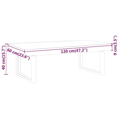 Tavolino da Salotto Grigio e Nero 120x60x40 cm in MDF e Ferro | homemem39