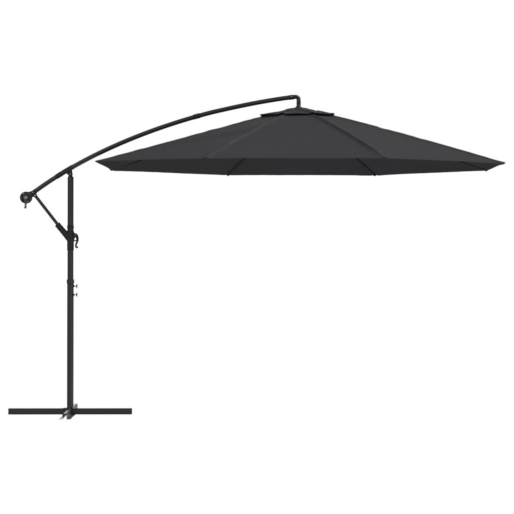 Ombrellone a Sbalzo Palo in Alluminio 350 cm Nero