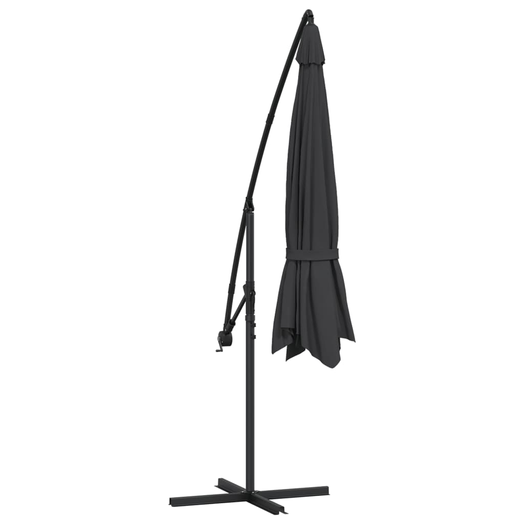 Ombrellone a Sbalzo Palo in Alluminio 350 cm Nero | homemem39
