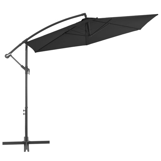 Ombrellone a Sbalzo Palo in Alluminio 300 cm Nero - homemem39