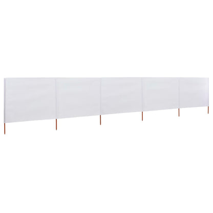 Paravento a 5 Pannelli in Tessuto 600x120 cm Bianco Sabbia - homemem39