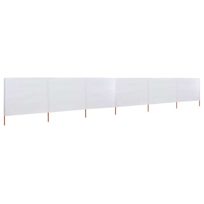Paravento a 6 Pannelli in Tessuto 800x160 cm Bianco Sabbia - homemem39