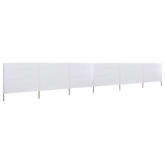 Paravento a 6 Pannelli in Tessuto 800x160 cm Bianco Sabbia - homemem39