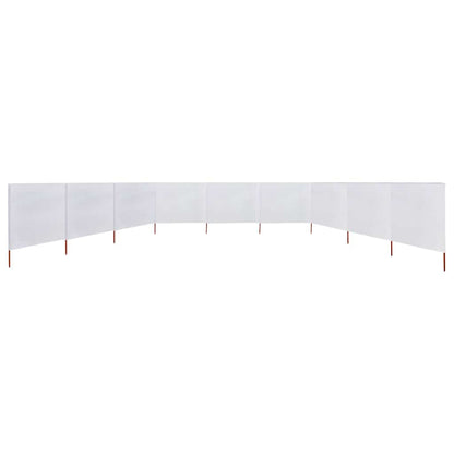 Paravento a 9 Pannelli in Tessuto 1200x120 cm Bianco Sabbia | homemem39