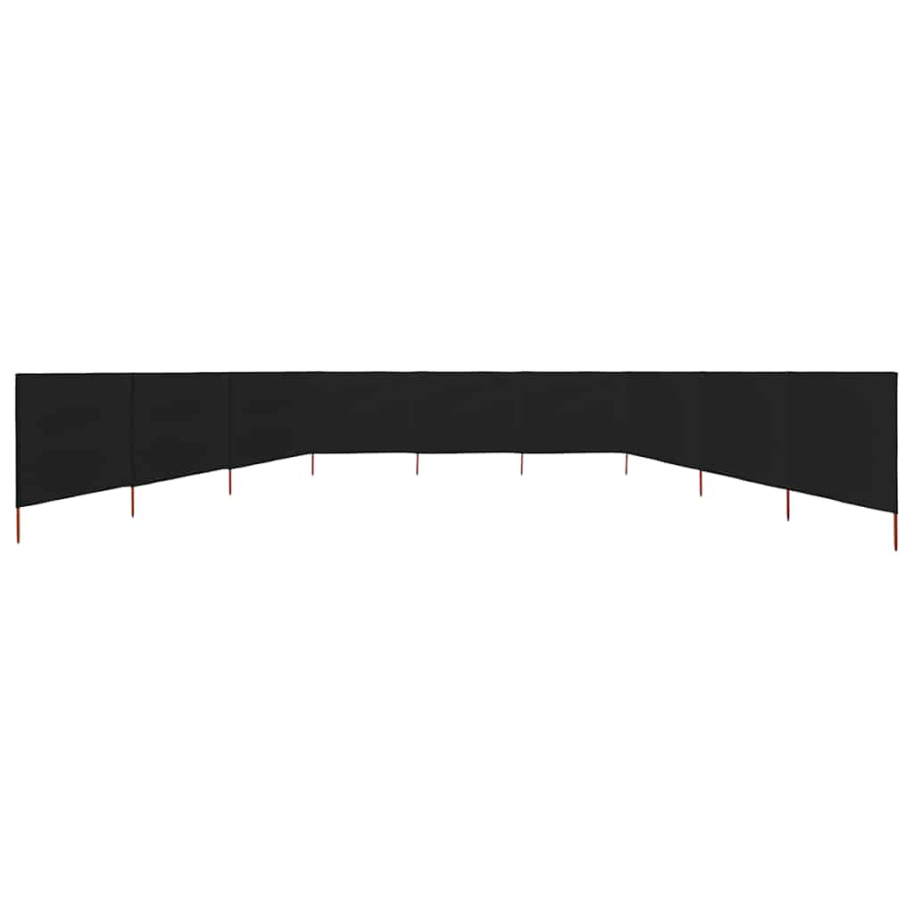 Paravento a 9 Pannelli in Tessuto 1200x160 cm Nero | homemem39