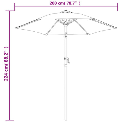 Ombrellone Verde 200x224 cm in Alluminio | homemem39