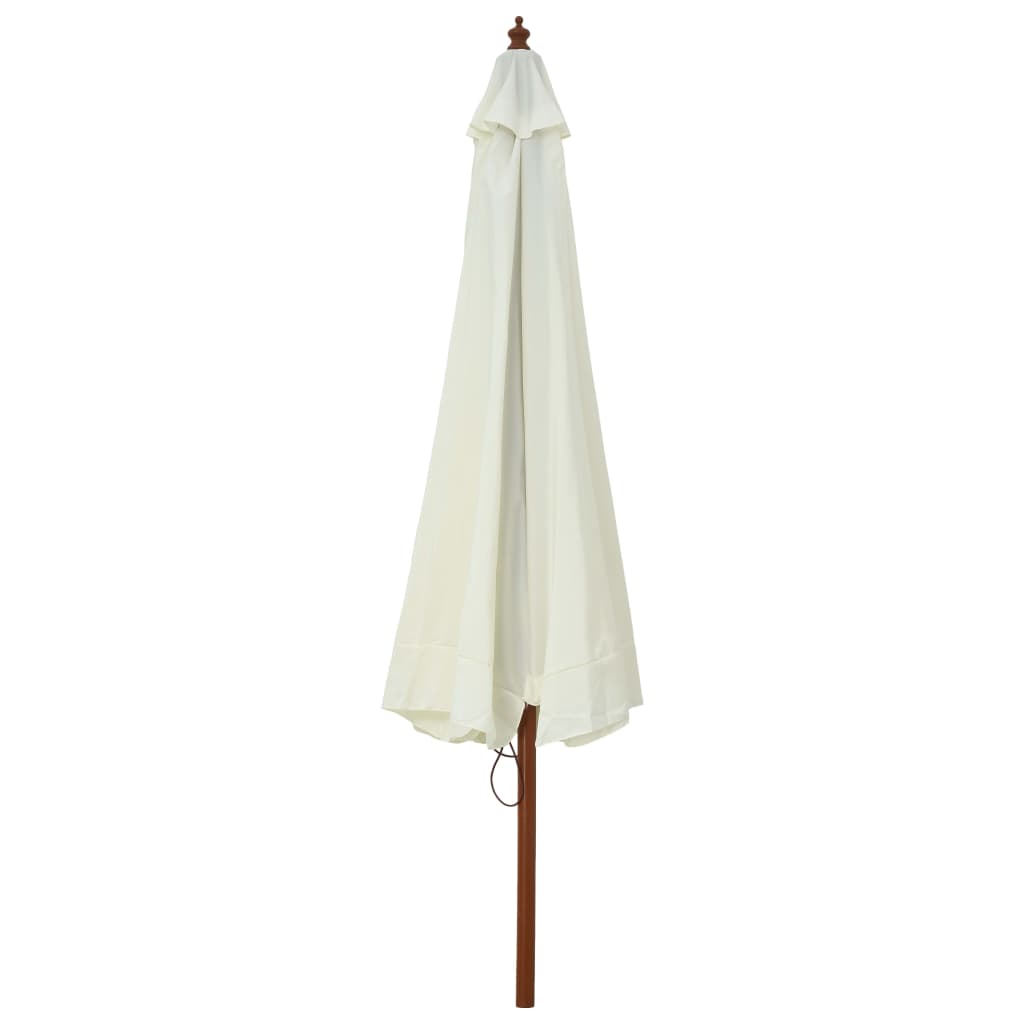 Ombrellone da Esterno con Palo in Legno 330 cm Bianco Sabbia | homemem39