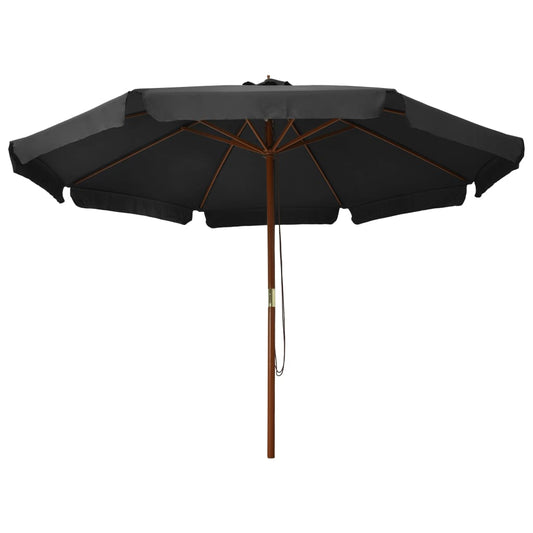 Ombrellone da Esterni con Palo in Legno 300 cm Antracite | homemem39