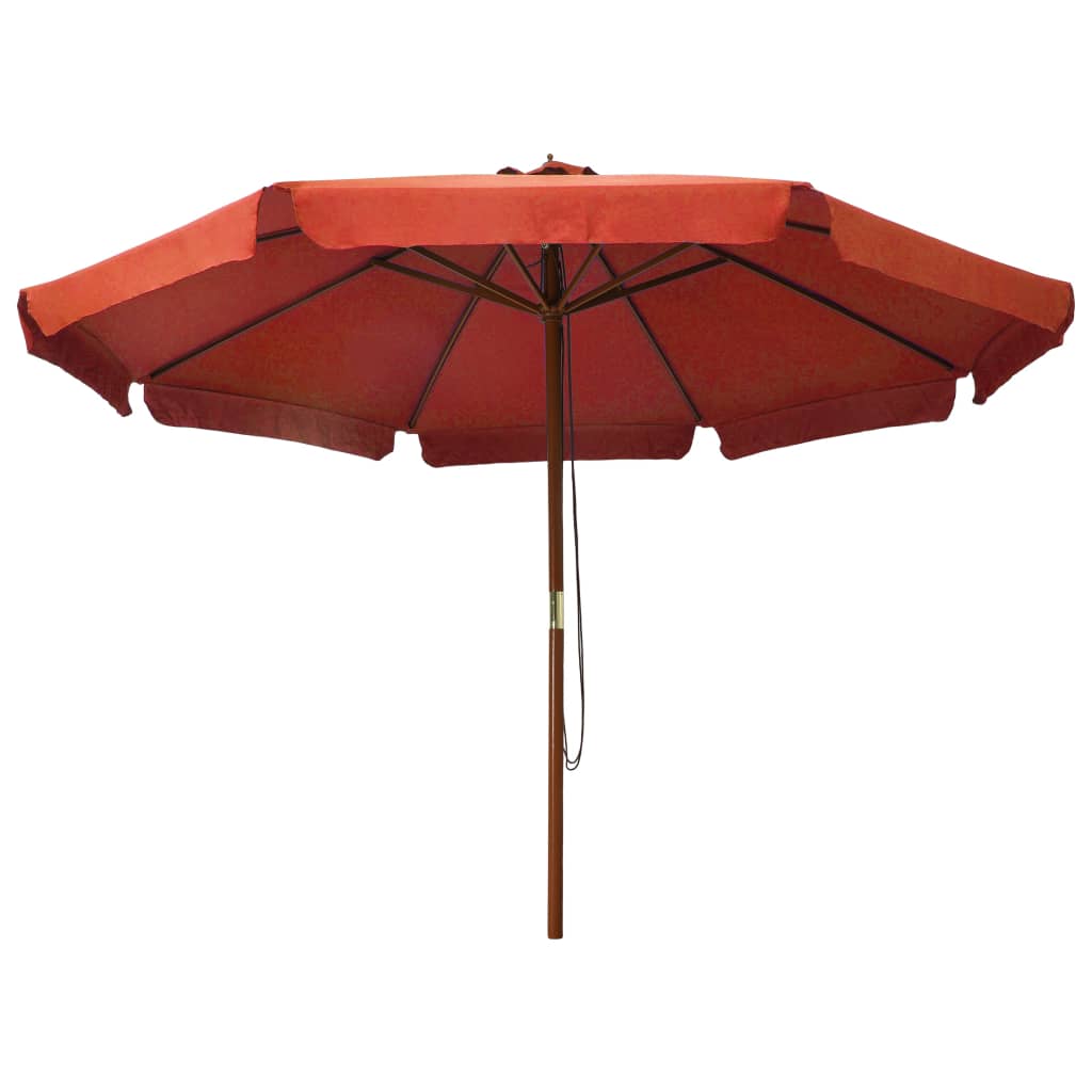 Ombrellone da Esterni con Palo in Legno 330 cm Terracotta | homemem39