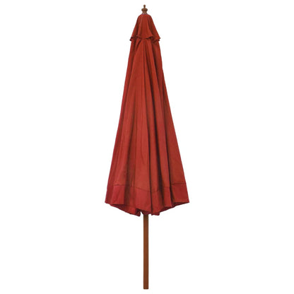 Ombrellone da Esterni con Palo in Legno 330 cm Terracotta | homemem39