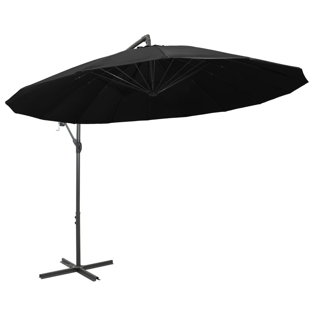 Ombrellone a Sbalzo Nero 3 m Palo in Alluminio | homemem39