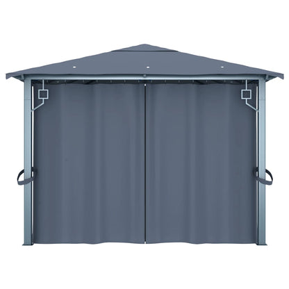 Gazebo con Tenda 400 x 300 cm Antracite in Alluminio