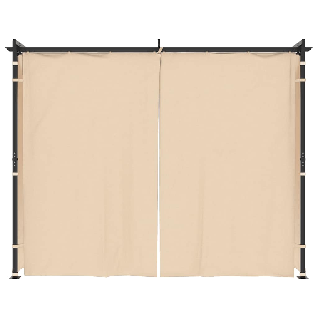 Gazebo con Tende 3x3 m Crema in Acciaio | homemem39