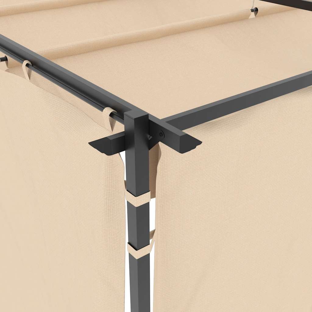 Gazebo con Tende 3x3 m Crema in Acciaio | homemem39