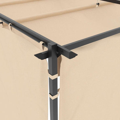 Gazebo con Tende 3x3 m Crema in Acciaio | homemem39