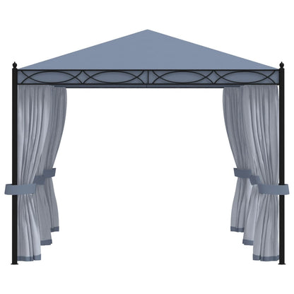Gazebo con Schermi a Rete 3x4 cm Antracite in Acciaio | homemem39