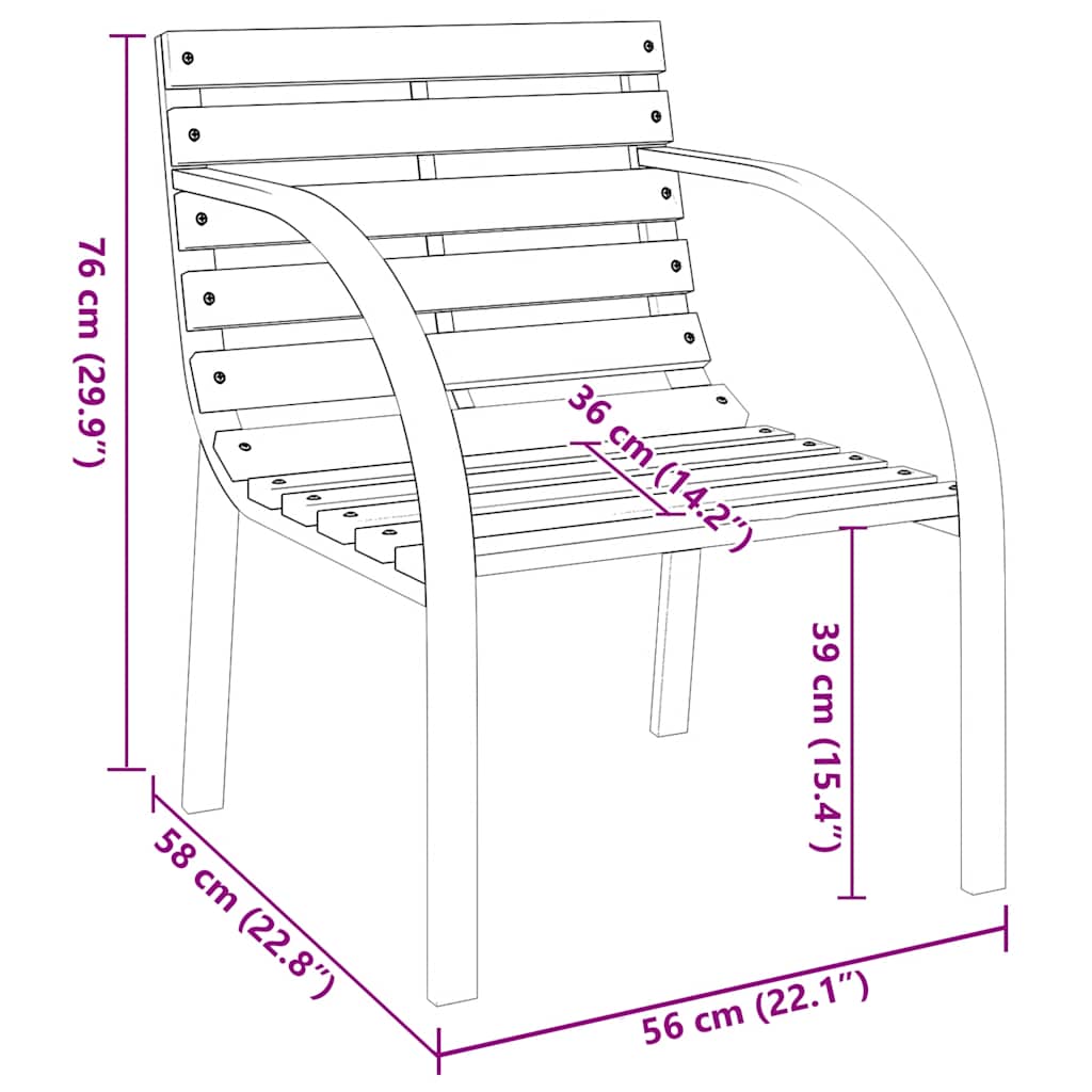 Sedie da Giardino 2 pz in Legno | homemem39
