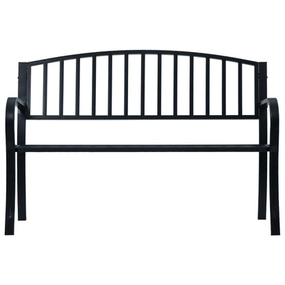 Panchina da Giardino 125 cm Nera in Acciaio - homemem39