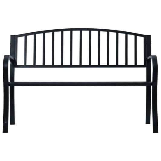 Panchina da Giardino 125 cm Nera in Acciaio - homemem39
