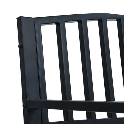 Panchina da Giardino 125 cm Nera in Acciaio - homemem39
