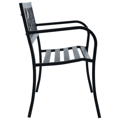 Panchina da Giardino 125 cm Nera in Acciaio - homemem39