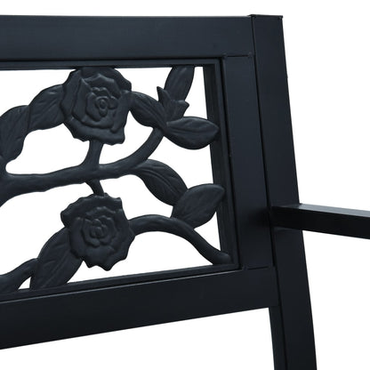 Panchina da Giardino 125 cm Nera in Acciaio - homemem39