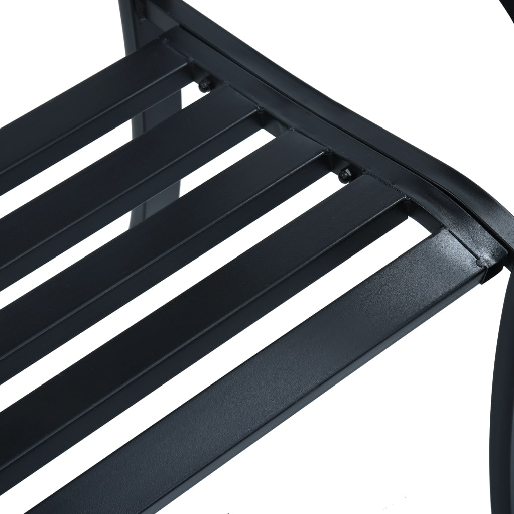 Panchina da Giardino 125 cm Nera in Acciaio - homemem39