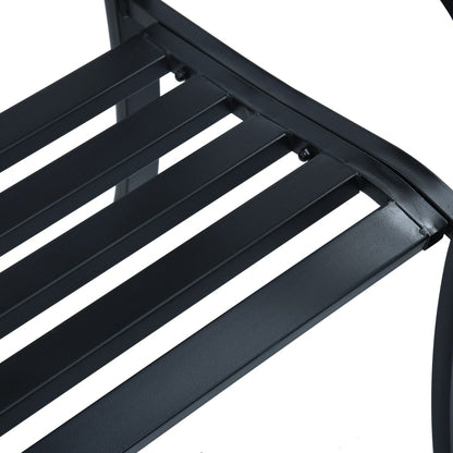 Panchina da Giardino 125 cm Nera in Acciaio - homemem39