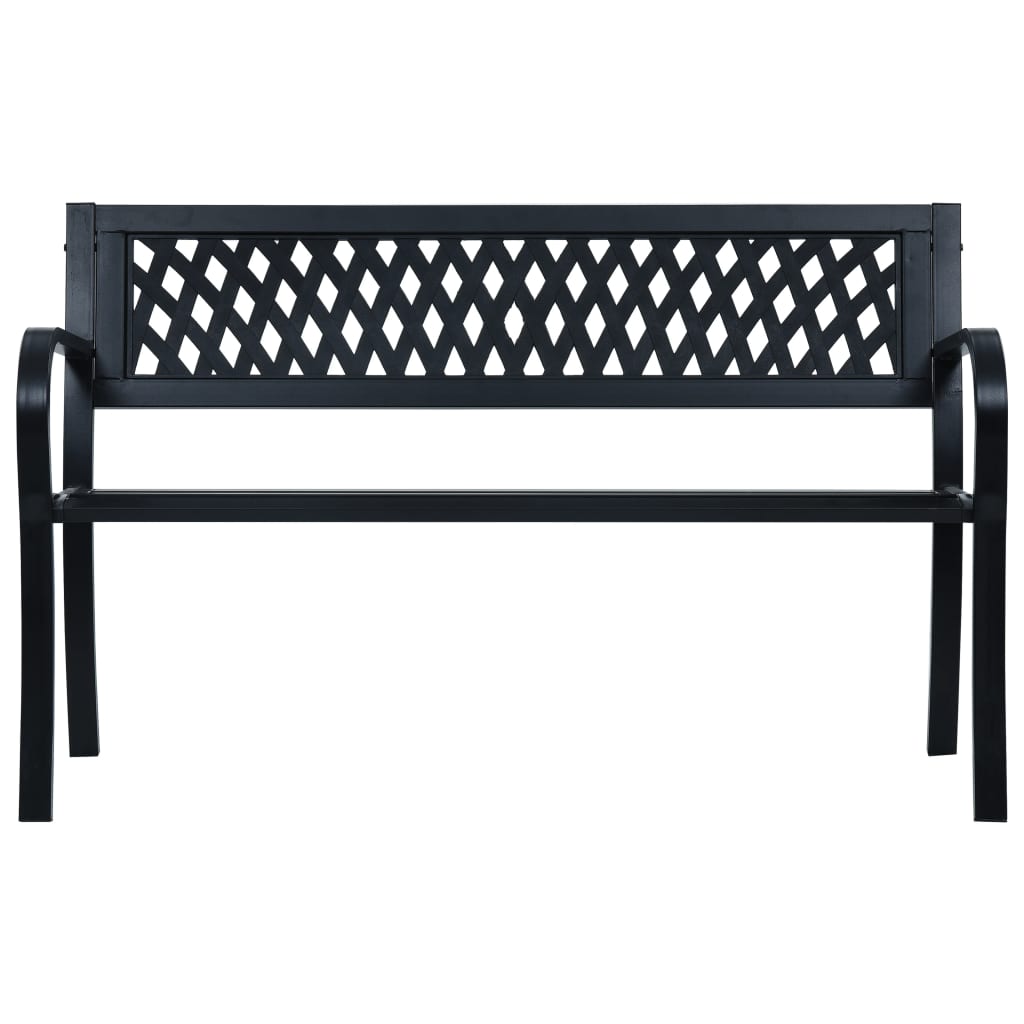 Panchina da Giardino 125 cm Nera in Acciaio - homemem39