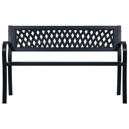 Panchina da Giardino 125 cm Nera in Acciaio - homemem39