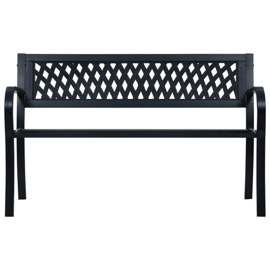 Panchina da Giardino 125 cm Nera in Acciaio - homemem39