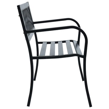 Panchina da Giardino 125 cm Nera in Acciaio - homemem39