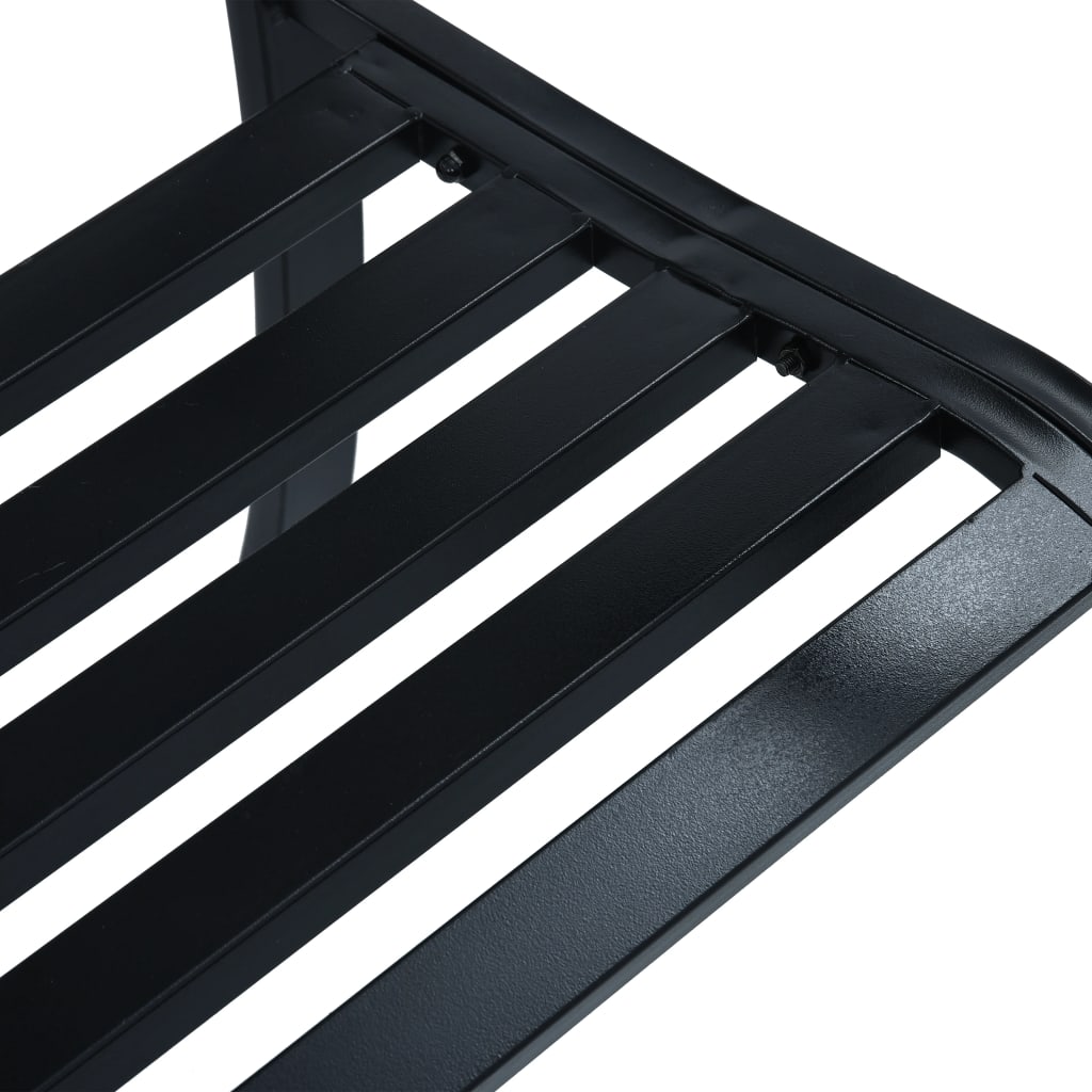 Panchina da Giardino 125 cm Nera in Acciaio - homemem39