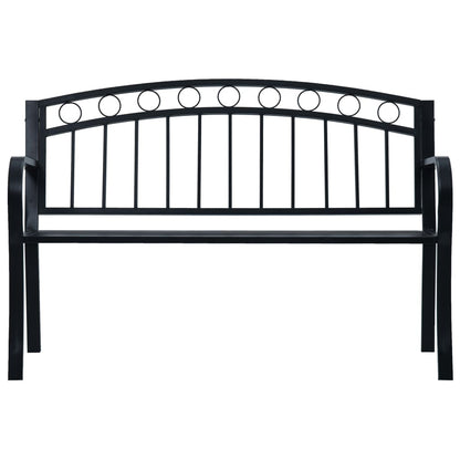 Panchina da Giardino 125 cm Nera in Acciaio - homemem39