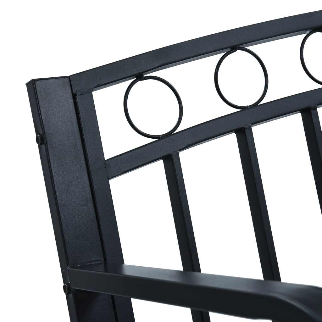 Panchina da Giardino 125 cm Nera in Acciaio - homemem39