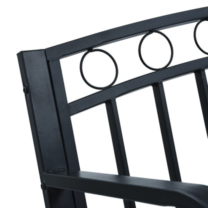 Panchina da Giardino 125 cm Nera in Acciaio - homemem39