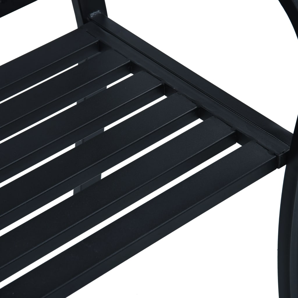 Panchina da Giardino 125 cm Nera in Acciaio - homemem39
