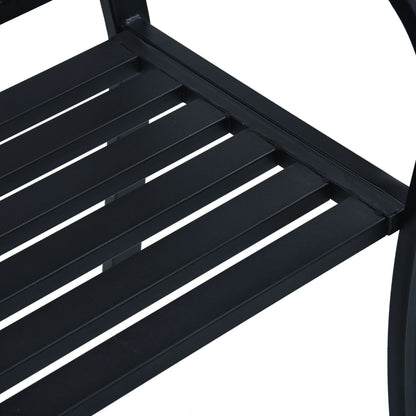 Panchina da Giardino 125 cm Nera in Acciaio - homemem39