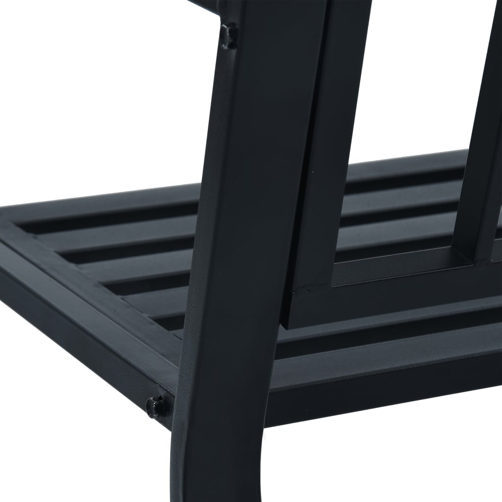 Panchina da Giardino 125 cm Nera in Acciaio - homemem39