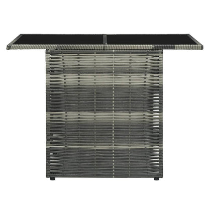 Set da Bistrot 3 pz con Cuscini in Polyrattan Grigio - homemem39