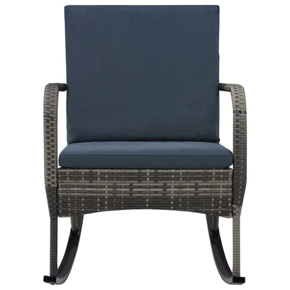 Sedia a Dondolo da Giardino in Polyrattan Antracite | homemem39