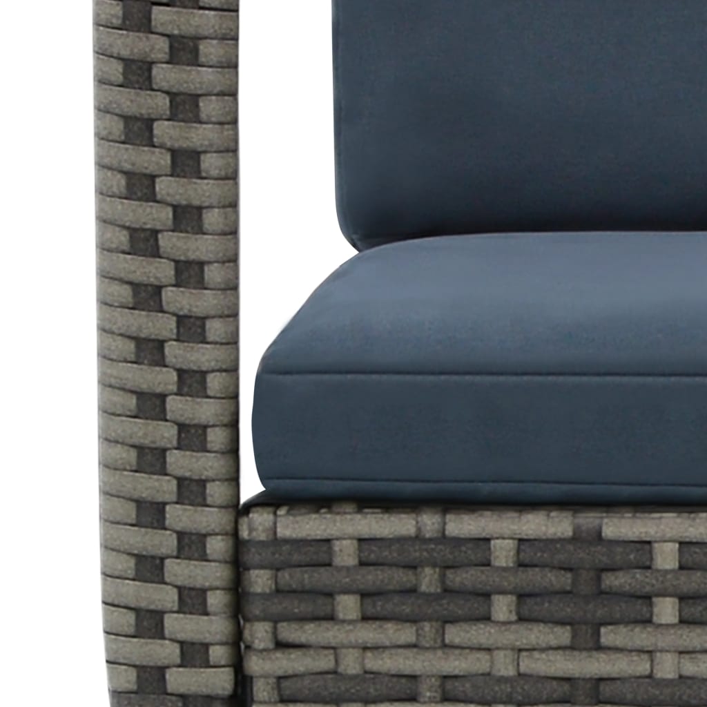 Sedia a Dondolo da Giardino in Polyrattan Antracite | homemem39
