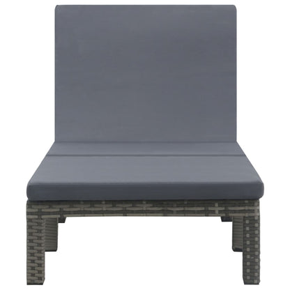 Lettino Prendisole con Cuscino in Polyrattan Antracite - homemem39