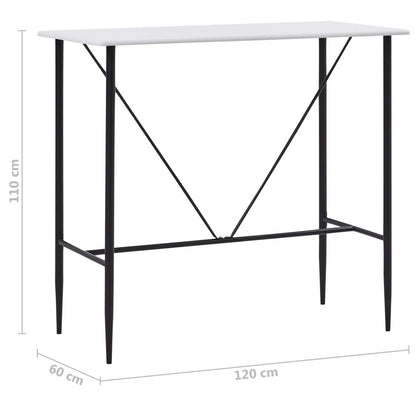 Tavolo da Bar Bianco 120x60x110 cm in MDF | homemem39