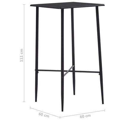 Tavolo da Bar Nero 60x60x111 cm in MDF | homemem39