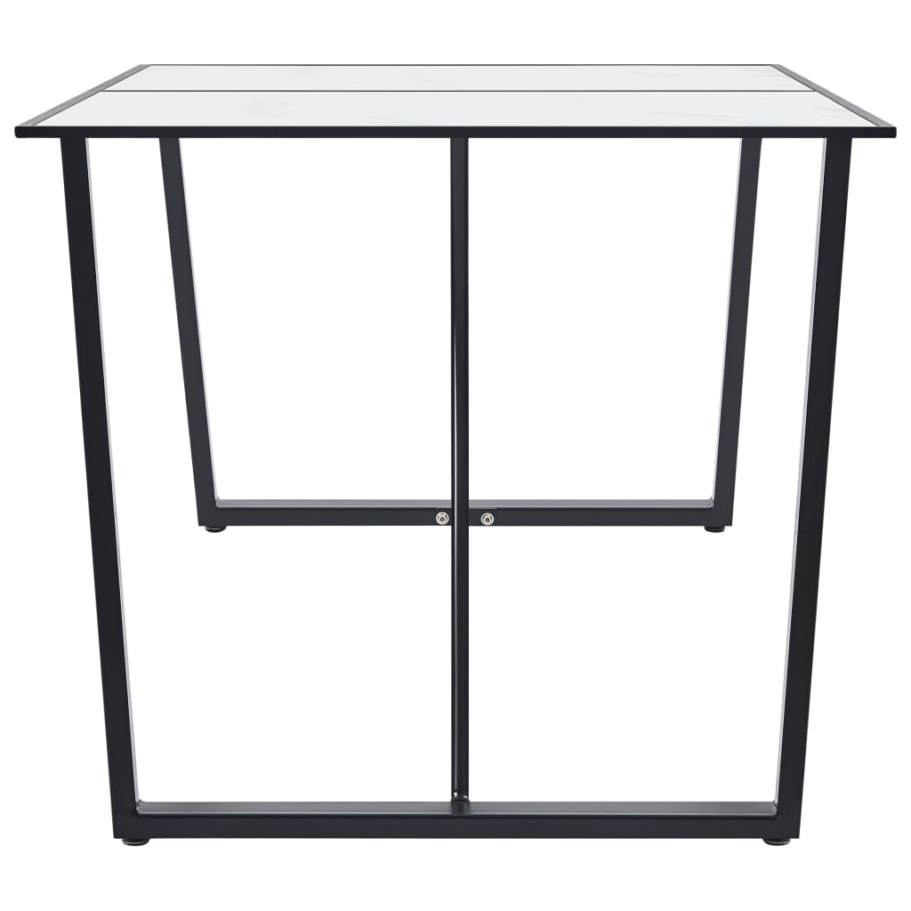 Tavolo da Pranzo Bianco 160x80x75 cm in Vetro Temperato | homemem39