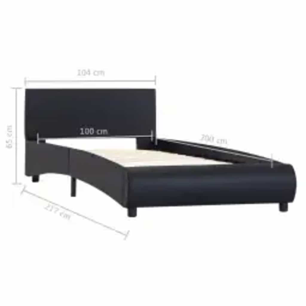 Giroletto con LED Nero in Similpelle 100x200 cm | homemem39